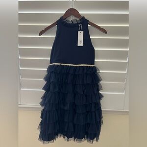 Janie & Jack Marine Blue Tiered Tulle Dress NWT (size 8)